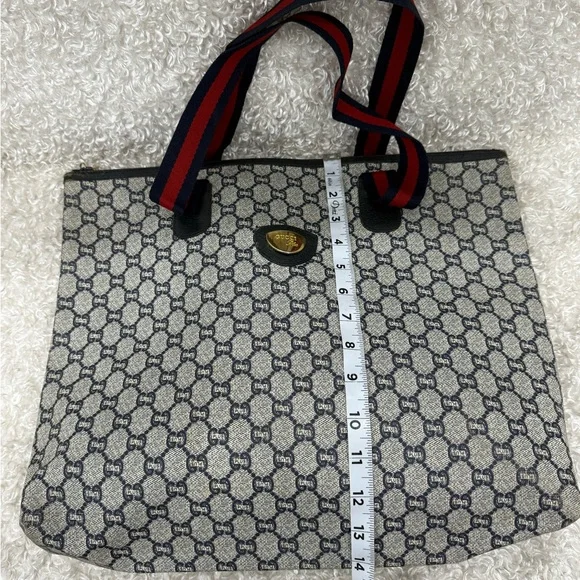 Gucci GG Plus Gray Monogram Tote Bag - Picture 12 of 16